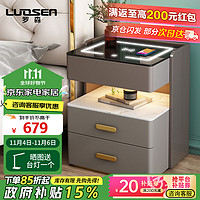 LUOSEN 罗森 智能床头柜 48*40*55cm 深灰+浅灰