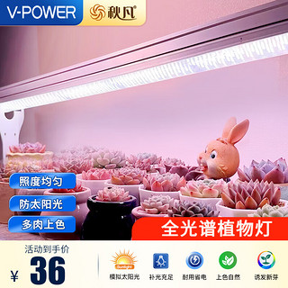 V-POWER 全光谱灯 植物补光灯 30cm 10W 双排50颗LED