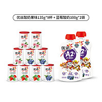 yoplait 优诺 优丝酸奶135g*9+蓝莓高钙酸奶100g*2