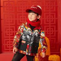 特步 XTEP男童风衣 幼小童时尚印花口袋外套
