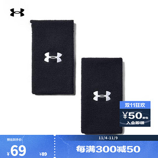 安德玛 官方UA Performance 6英寸男女运动腕带Under Armour1218006 黑色001 均码