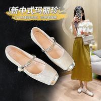 新中式国风玛丽珍鞋女单鞋芭蕾鞋百搭平底通勤女鞋子