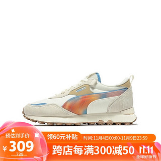 PUMA 彪马 男女鞋情侣款运动鞋低帮透气时尚轻便休闲鞋394973-01 白色 38