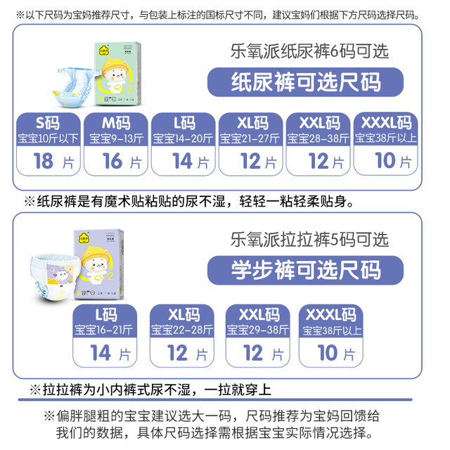 THE YOUNG PAI 乐氧派 超薄透气拉拉裤婴儿尿不湿男女宝宝专用纸尿裤试用装体验款