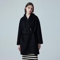 女士秋冬气质双排扣羊毛呢大衣韩版经典简约气质翻领外套