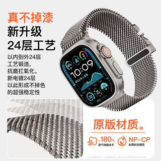 IFACE MALL适用2024苹果手表表带apple watch ultra2钛金属米兰尼斯表带腕带iwatch S10/9/8/7/6/5SE表链 2024【钛原色 | 米兰尼斯表带】 4