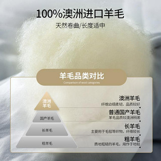 LOVO【纯羊毛】乐蜗家纺100%羊毛被秋冬被芯加厚澳毛保暖被子春秋