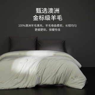 铭都家居MIDO HOUSE铭都澳洲100%纯羊毛被芯双人保暖四季春秋被子 200*230cm 春秋被200*230cm