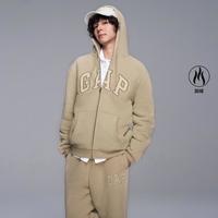 Gap男女装春秋季LOGO仿羔绒宽松卫衣402176连帽衫