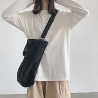 名格雅顿 纯色打底衫女春秋长袖内搭上衣韩版宽松秋衣纯棉圆领T恤 白色 L【1