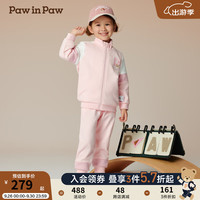PawinPaw卡通小熊童装2024年秋冬男女童宽松休闲套装舒适运动 Pink粉红色/25 110cm
