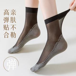 12双【防滑不易勾丝透明袜】春秋高弹透气耐磨女士丝袜子女