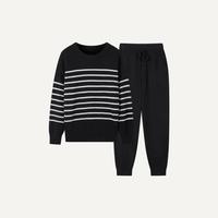 【柔软高弹半边绒】慕斯条纹睡衣保暖加厚家居服套装男款