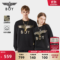 BOY LONDON 冬情侣款logo圆领休闲百搭潮牌卫衣N03909 黑色 M