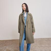 丽丽 LILY热销秋冬季温柔纯色气质纯色柔软全绵羊毛双排扣毛呢外套