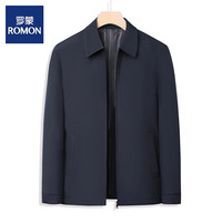罗蒙(ROMON)春秋装男士翻领夹克干部领导商务休闲中老年爸爸茄克外套 藏青色 XL(141~155斤)