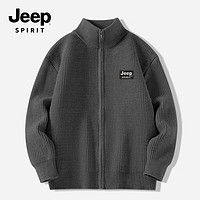 JEEP SPIRIT 吉普 男士开衫毛衣 冬季立领防寒保暖针织衫