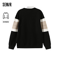 Semir 森马 针织衫男季时尚拼接潮流舒适休闲风毛衣假两件上衣