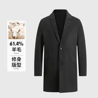 SHANSHAN【含羊毛】杉杉秋冬保暖羊毛大衣男士修身商务休闲中长款外套