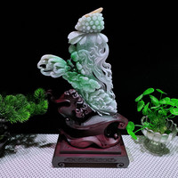 何周珠宝 缅甸天然A货玉石翡翠 精雕老坑人生富贵摆件 9e79nmsC