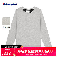 Champion 冠军加绒圆领卫衣男2024秋季美式潮牌休闲简约上衣女 灰色 XL