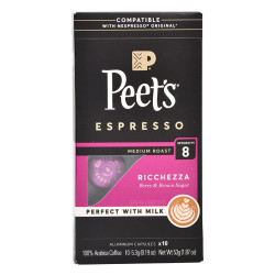 Peets皮爷法国原装进口胶囊咖啡nespresso浓郁精致8号5.3g*10颗