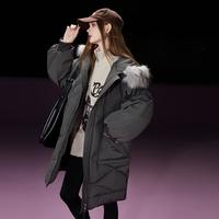 童话系列冬季款纯色连帽羽绒服女宽松保暖羽绒外套