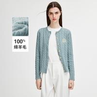 【100%羊毛】24年秋冬长袖亲肤针织开衫女士弹力羊毛衫
