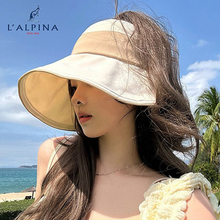 百亿补贴：L＇ALPINA 阿尔皮纳袋鼠 LALPINA 夏季防晒帽女遮脸防紫外线空顶可扎马尾出游太阳帽遮阳帽