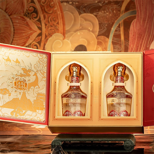 五粮液丝路花雨52度浓香型白酒礼盒装52度500mL 2瓶【报价价格评测怎么