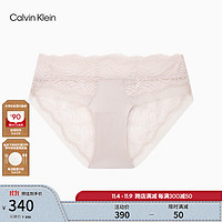 卡尔文·克莱恩 Calvin Klein 内衣24秋季女ck性感蕾丝半包臀防夹臀内裤女QF7912AD MTR-烟粉 XS