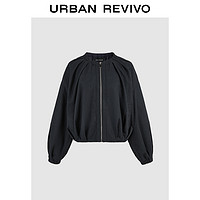 URBAN REVIVO UR2024冬季新款女装休闲简约百搭超宽松拉链外套UWH140062