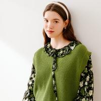 诗凡黎宽松V领H廓形套头软糯针织马甲女
