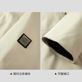 海澜之家（HLA）羽绒服男800蓬95绒曾舜晞同款保暖石墨烯外套男冬季 卡其91 175/92A L137~150斤