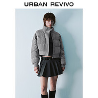 URBAN REVIVO UR2024冬季新款女装雅丹风简约立领短款面包服棉服外套UYY140009