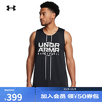 安德玛 UNDERARMOUR）秋冬Baseline男子双面篮球运动背心1387088 黑色001 XL