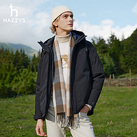 HAZZYS 哈吉斯 2024冬季新款男士保暖鸭绒工装羽绒服外套潮