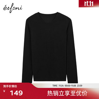 伊芙丽（eifini）伊芙丽修身百搭黑色打底长袖T恤女1E9100922 黑色 155/80A/S