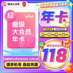 哔哩哔哩影视会员_bilibili 哔哩哔哩 超级大会员年卡 支持电视端多少钱-什么值得买