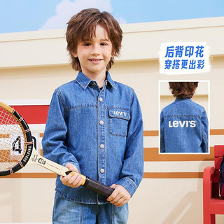 Levi's 李维斯 24秋新品|男童时尚翻领长袖衬衫李维斯童装儿童休闲外穿衬衣