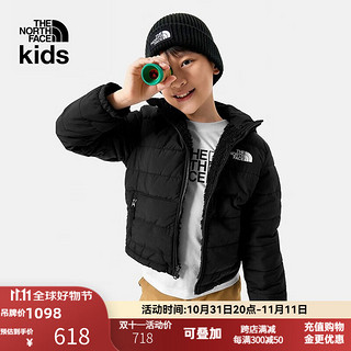 THE NORTH FACE 北面 童装两面穿夹棉外套男童黑色 140cm