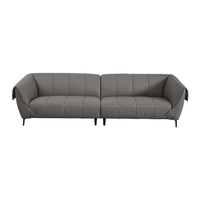  顾家家居 KUKA  90.DK.1185 意式轻奢皮沙发 大四人位 魅影灰