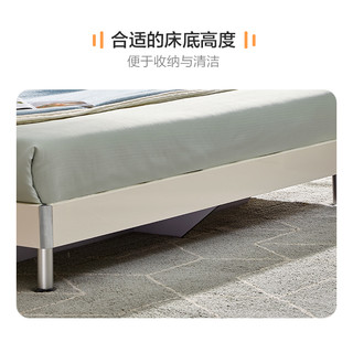 全友家居简约现代双人大床主卧室家具高箱储物收纳板式床122701