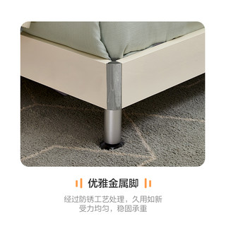 全友家居简约现代双人大床主卧室家具高箱储物收纳板式床122701