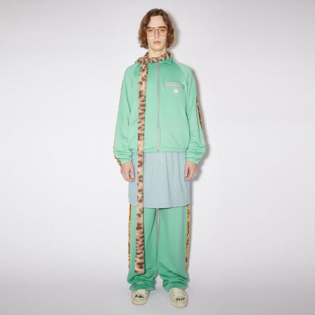 Acne Studios 休闲运动风徽标饰片撞色拼料翻领长袖卫衣外套