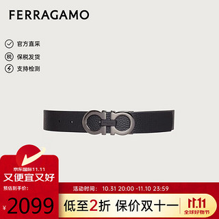 Salvatore Ferragamo 菲拉格慕 男士腰带双面可调式皮带送礼物678783 476361黑色110