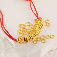 盛世金坊 盘缠金足金999锤纹古法黄金纯金DIY手串配件手链