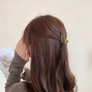 极森家成人发夹后脑勺磨砂三角抓夹女高级感盘发鲨鱼夹发卡头饰 4.5cm果冻绿