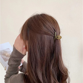 极森家成人发夹后脑勺磨砂三角抓夹女高级感盘发鲨鱼夹发卡头饰 4.5cm果冻绿