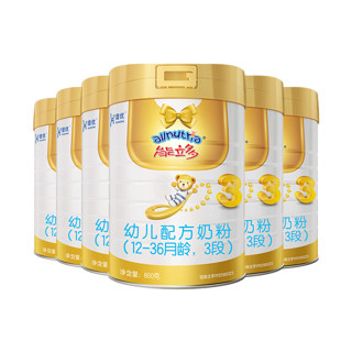 allnutria 能立多 澳优能立多3段幼儿配方牛奶粉860g*6罐整箱装荷兰原罐进口